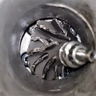 Turbocharger impeller damage identified during mechanical engine failure assessment